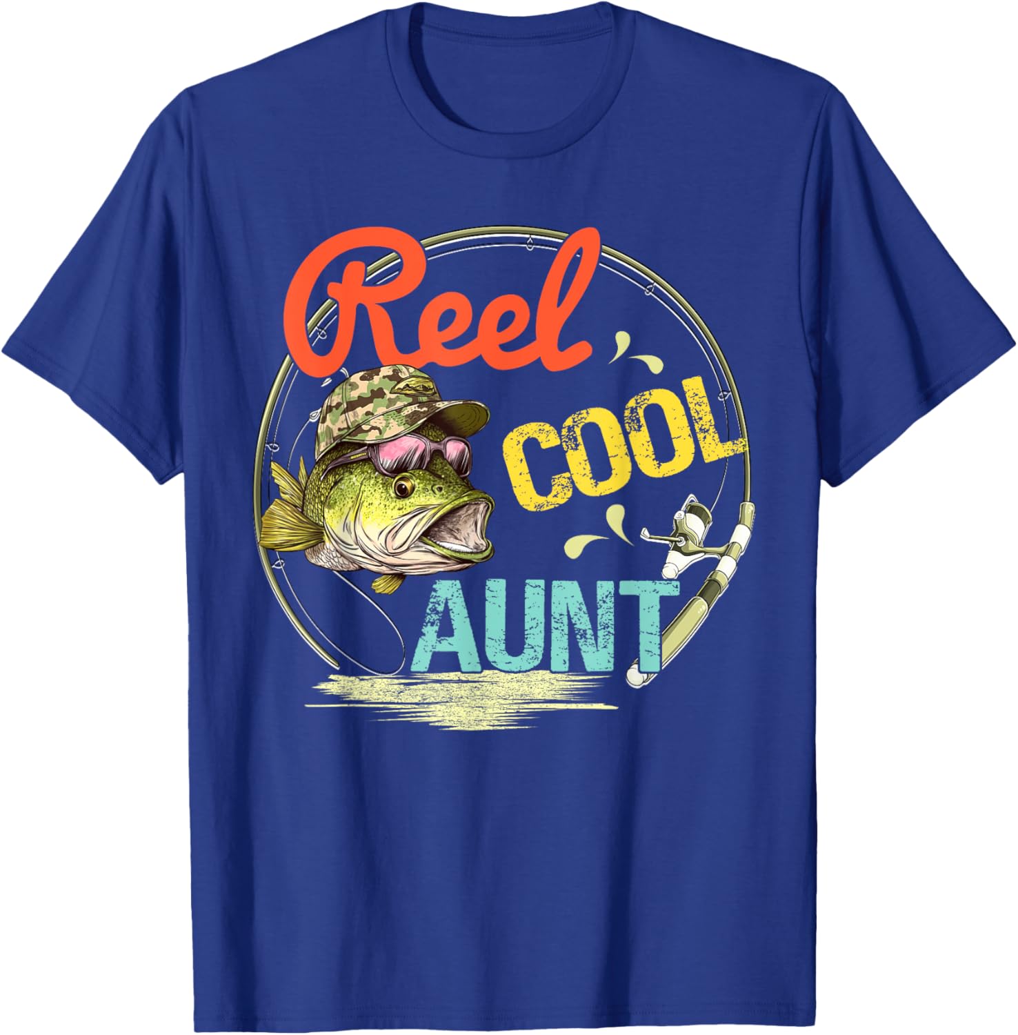 Reel Cool Aunt Fishing Daddy Mothers day T-Shirt - T-Shirt | Royal