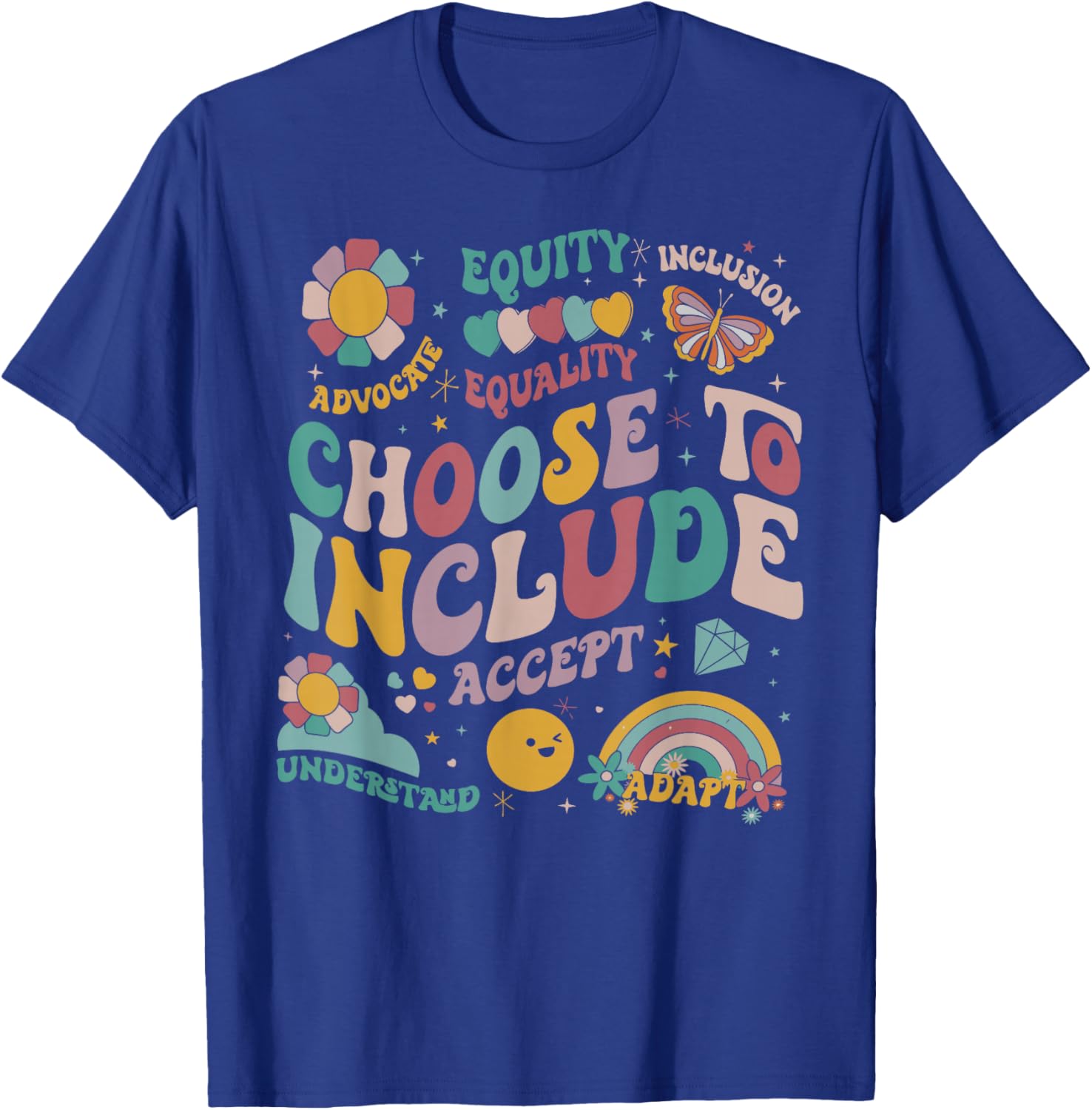 Special Education Teacher Groovy Choose To Include Autism T-Shirt - T-Shirt | Royal
