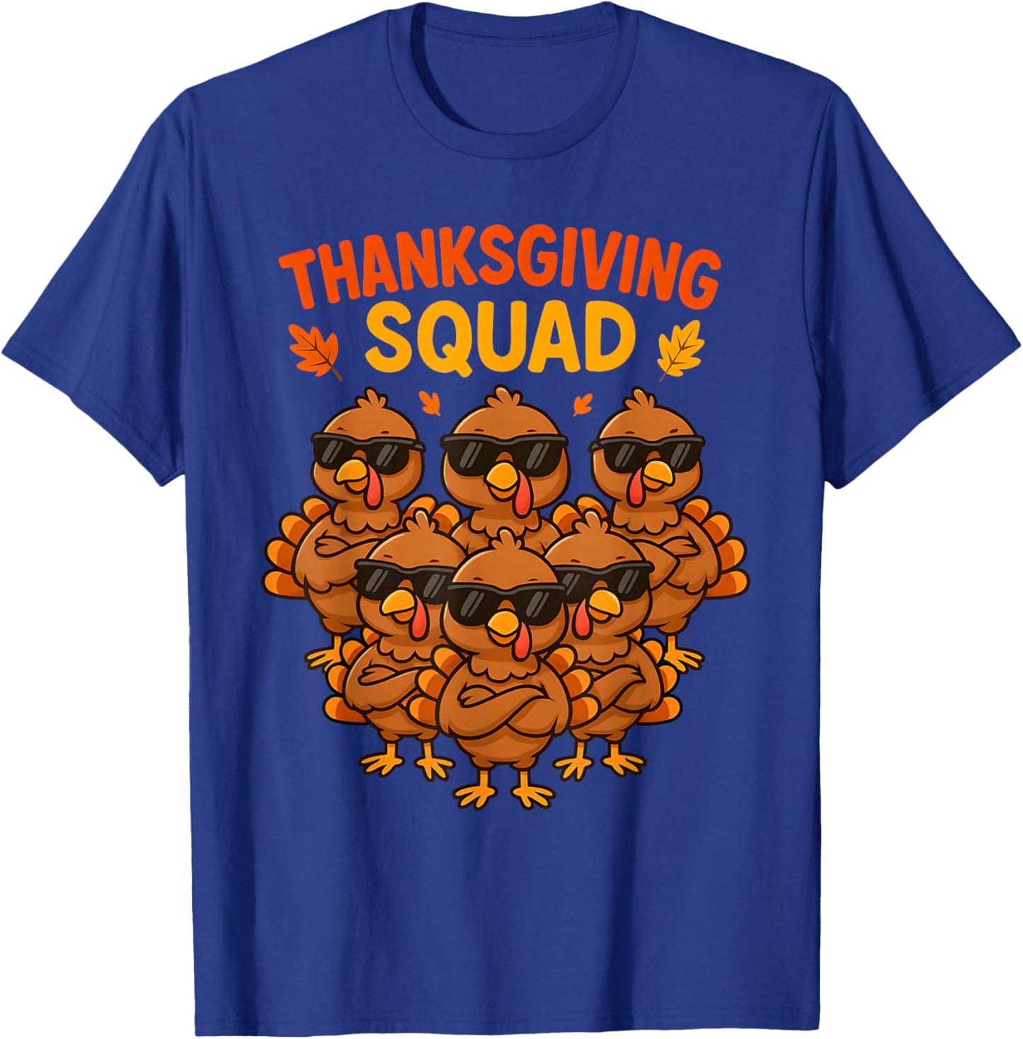 Funny Thanksgiving Turkey Squad Crew Boys Girls Kids Teens T-Shirt - T-Shirt | Royal