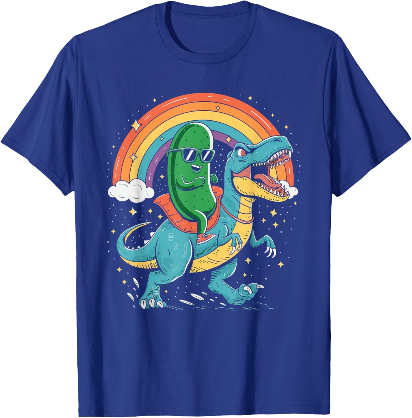 Pickle Riding Dinosaur T-Shirt - T-Shirt | Royal