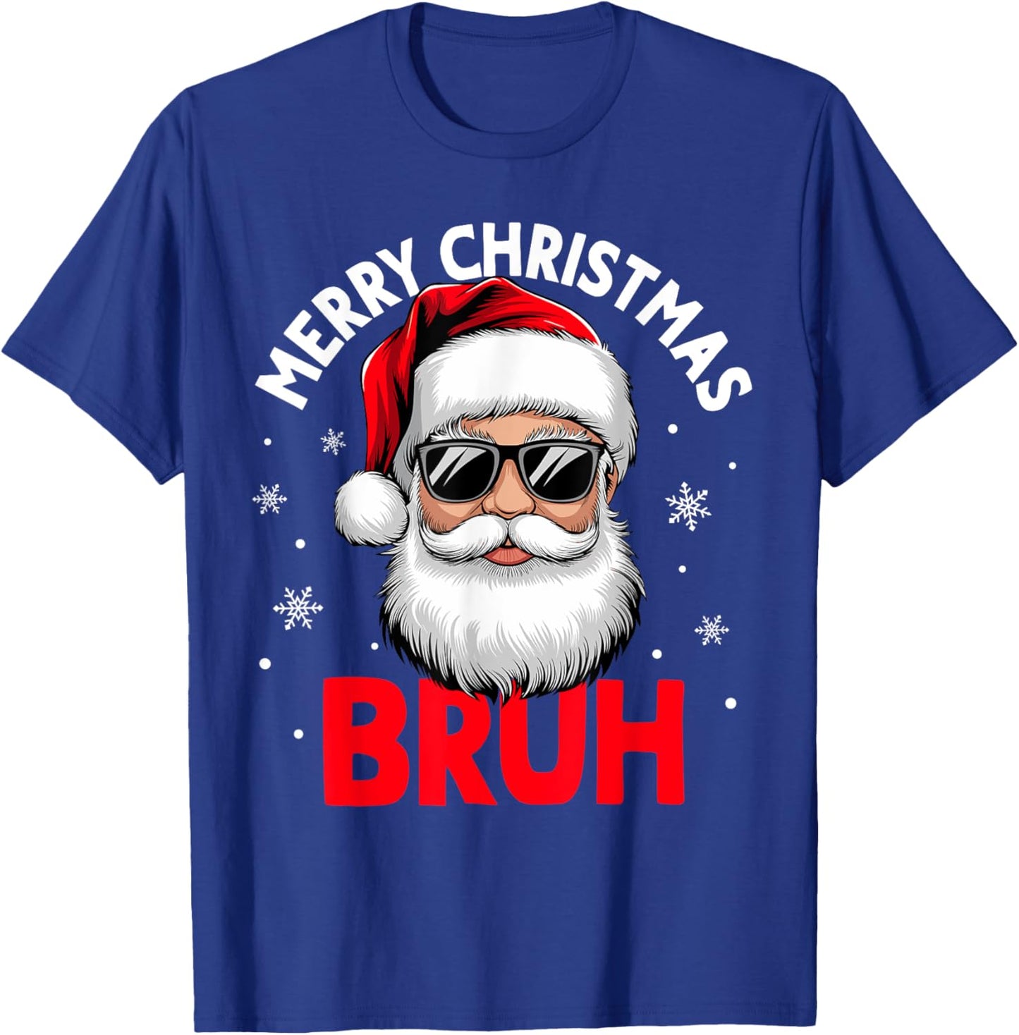 Merry Christmas Bruh Funny Santa Claus Retro Men Women Kids T-Shirt - T-Shirt | Royal