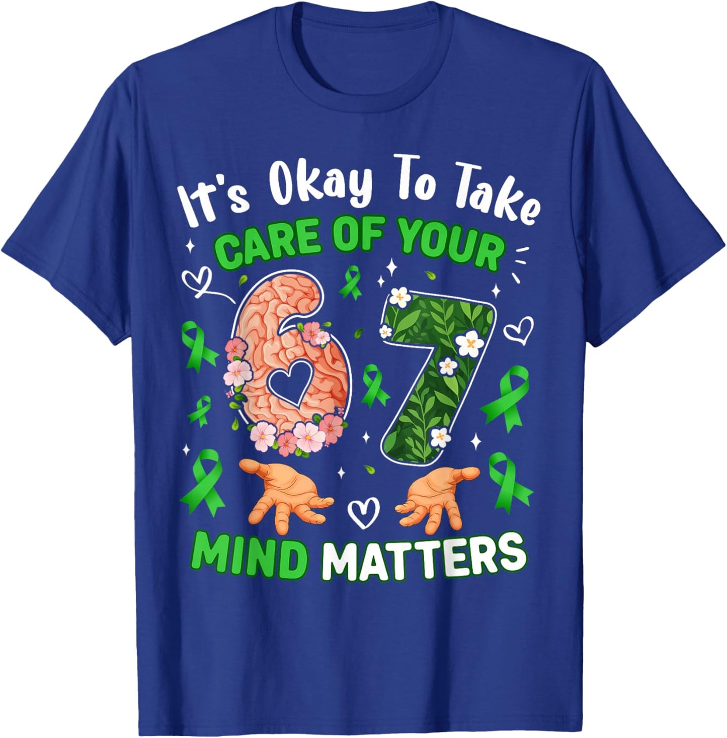 Six Seven Mind Matters Mental Health Awareness 6 7 Kids Boys T-Shirt - T-Shirt | Royal