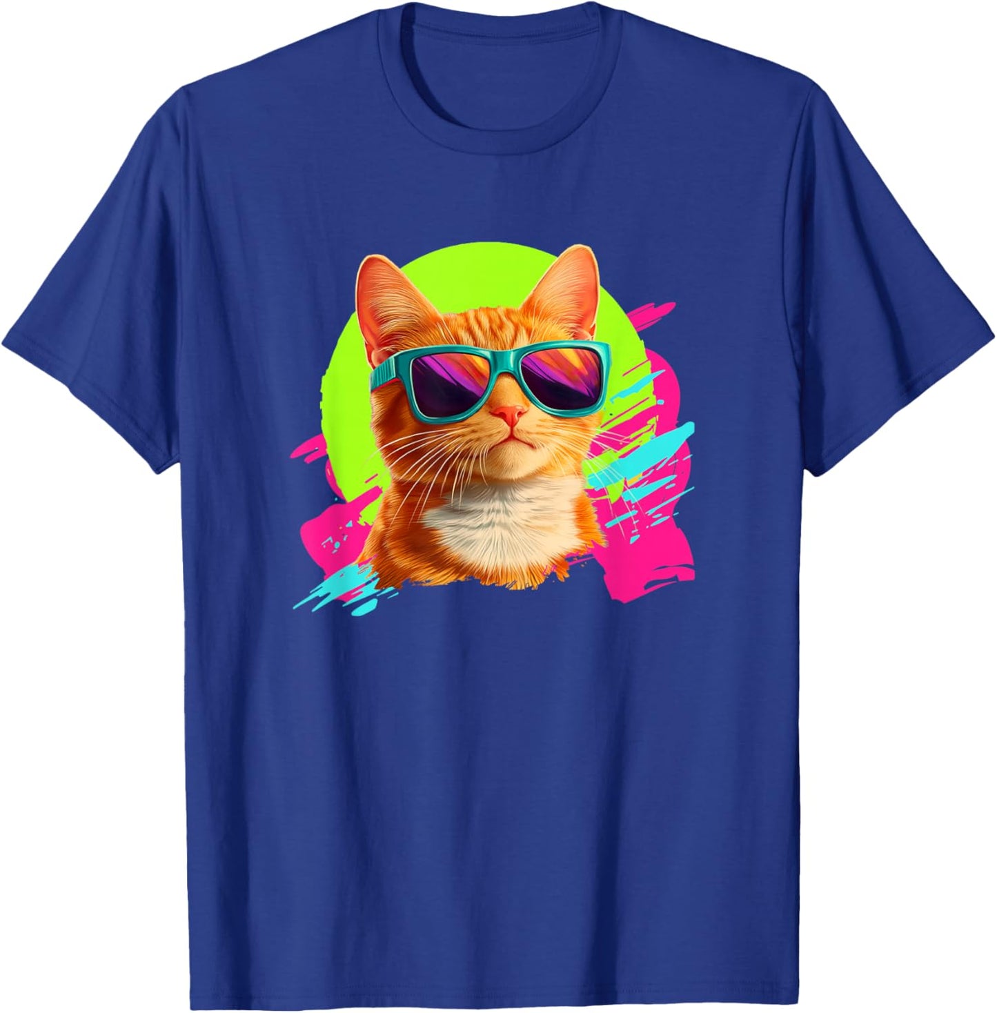 Kids Retro Vintage 80s Orange Tabby Cat Lover T-Shirt - T-Shirt | Royal