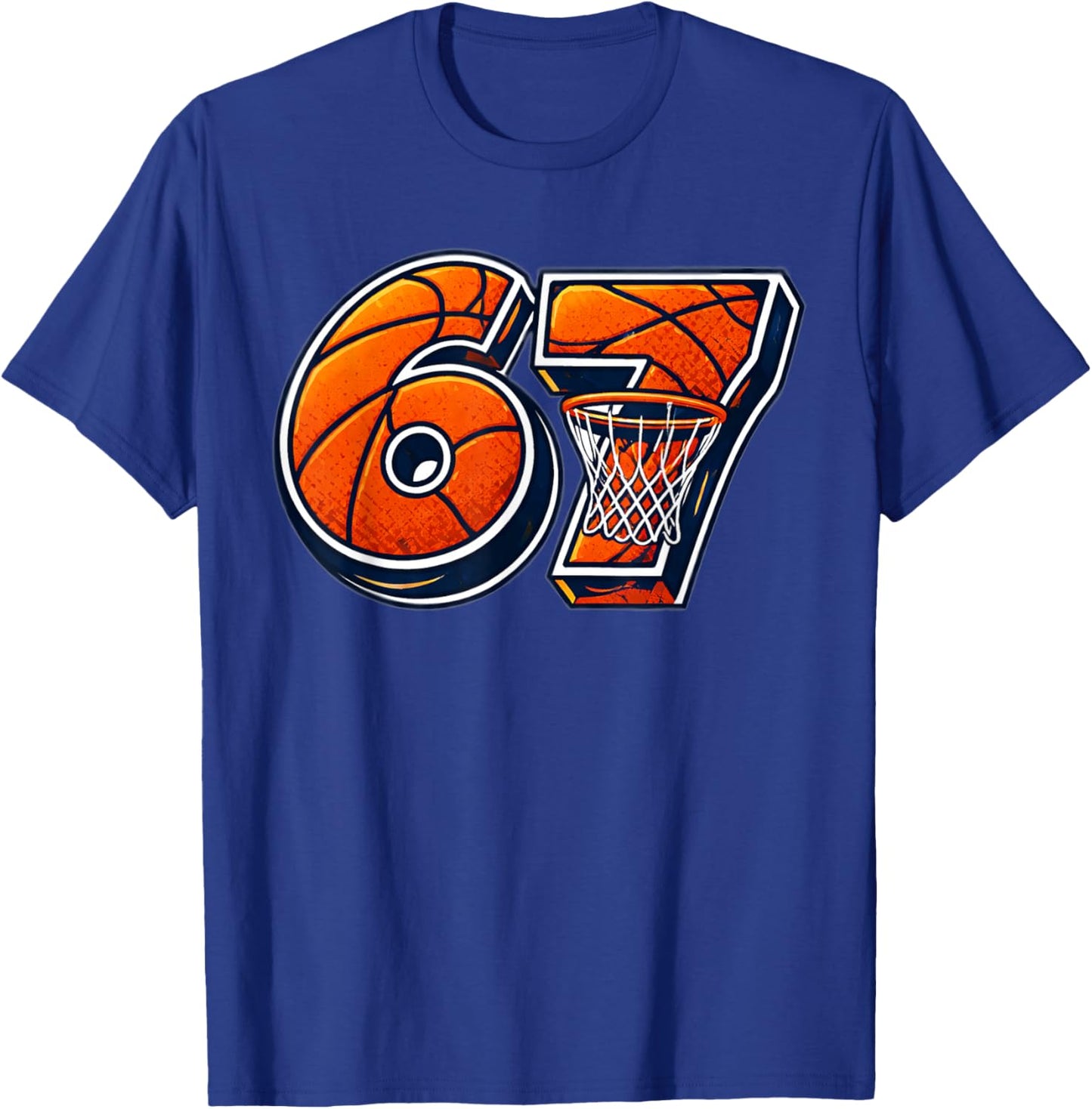 Meme Basketball Six Seven 6-7 Basketball Funn T-Shirt - T-Shirt | Royal