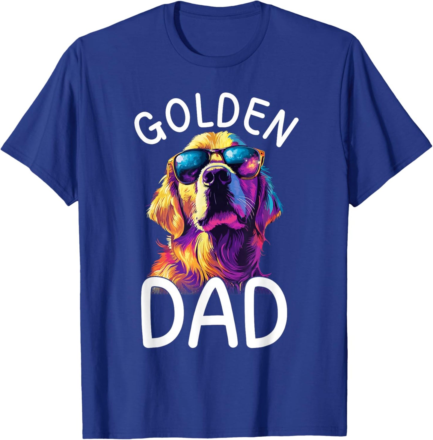 Golden Retriever Lovers Pop Art Golden Retriever Dad T-Shirt - T-Shirt | Royal