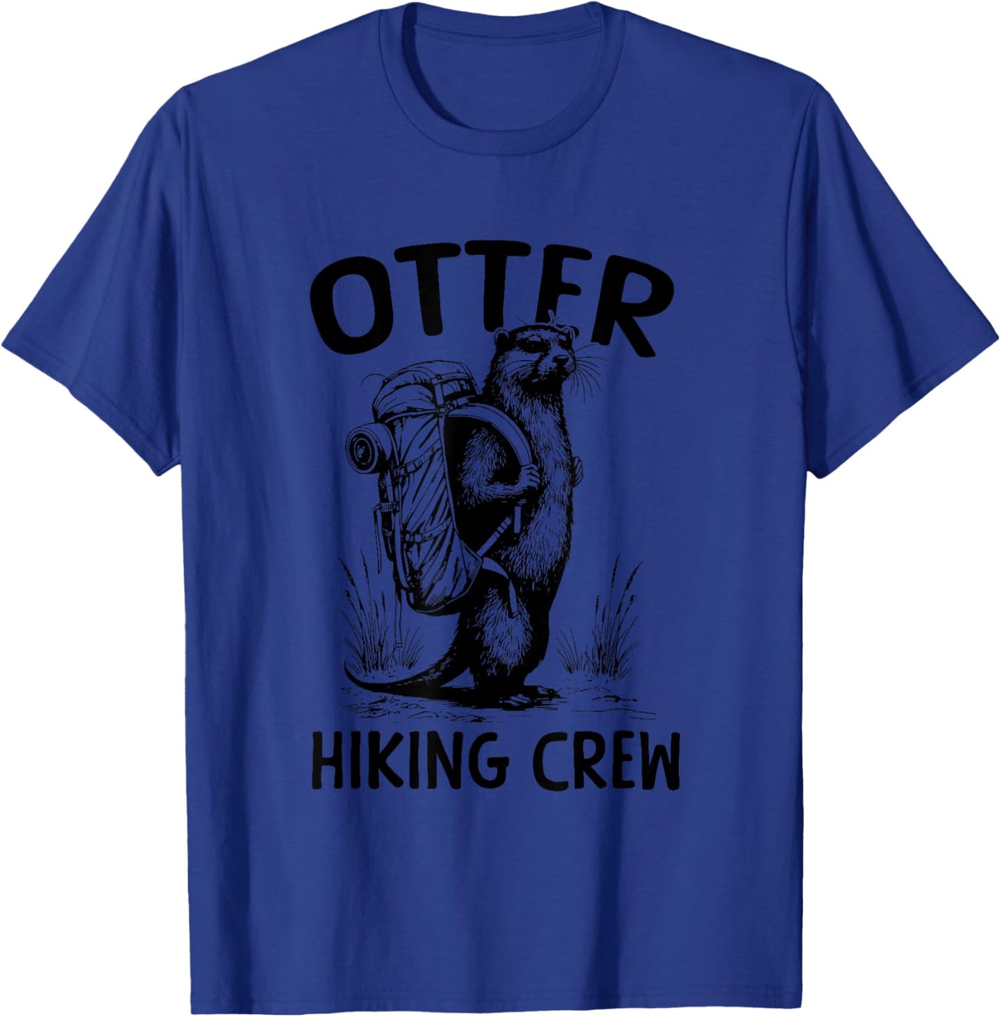 Otter Hiking Crew Backpacker Funny Otter T-Shirt - T-Shirt | Royal