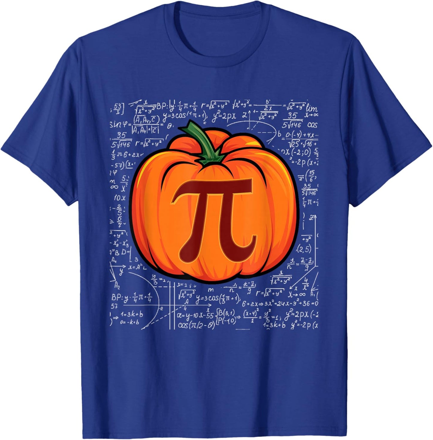 Funny Pumpkin Pi Math Halloween Thanksgiving Pie Pi Day T-Shirt - T-Shirt | Royal