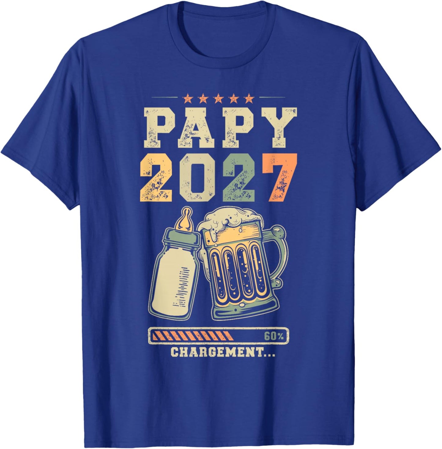 Papy 2027 Chargement Futur Grand Père Annonce Bébé T-Shirt - T-Shirt | Royal