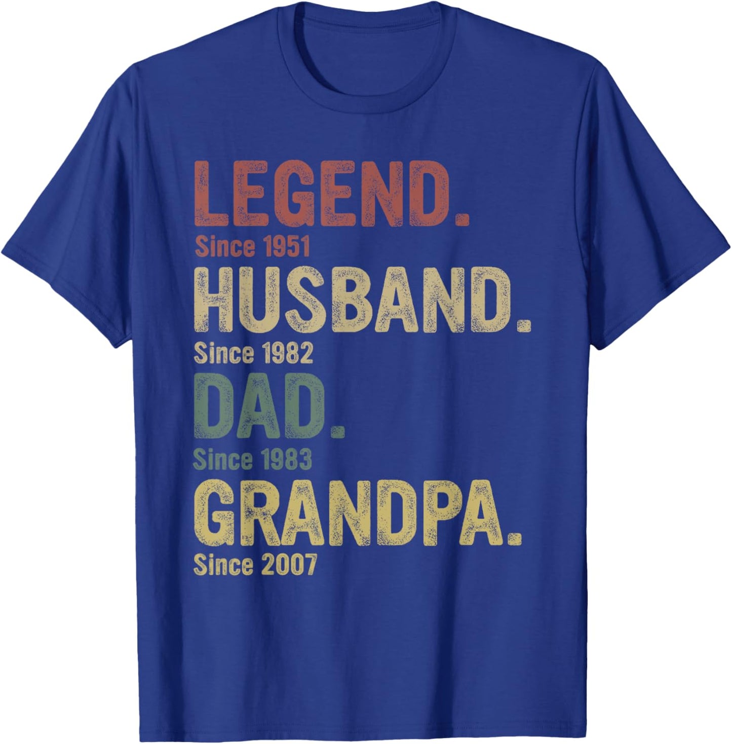 Legend Husband Dad Grandpa Since T-Shirt - T-Shirt | Royal