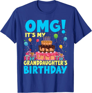 OMG It's My Granddaughter Birthday T-Shirt - T-Shirt | Royal