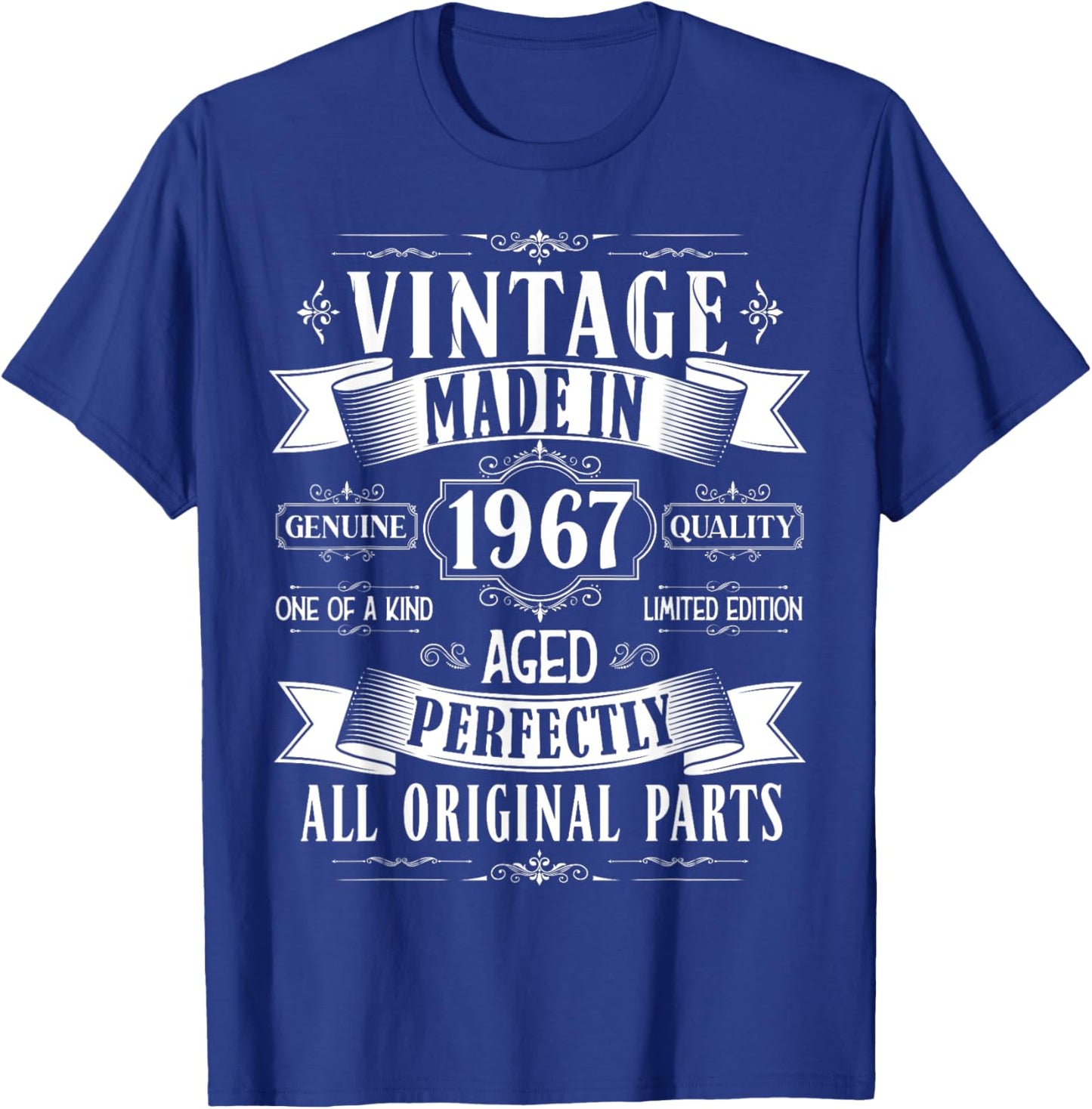 Vintage 58th birthday men Born 1967 58 years old Bday T-Shirt - T-Shirt | Royal