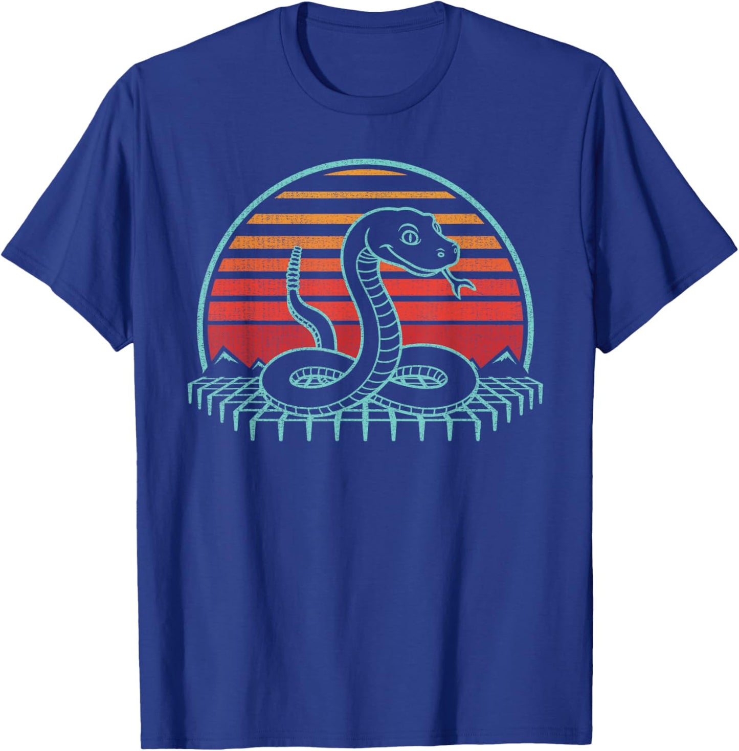 Rattlesnake Lover Serpent Reptile Retro Vintage 80s T-Shirt - T-Shirt | Royal