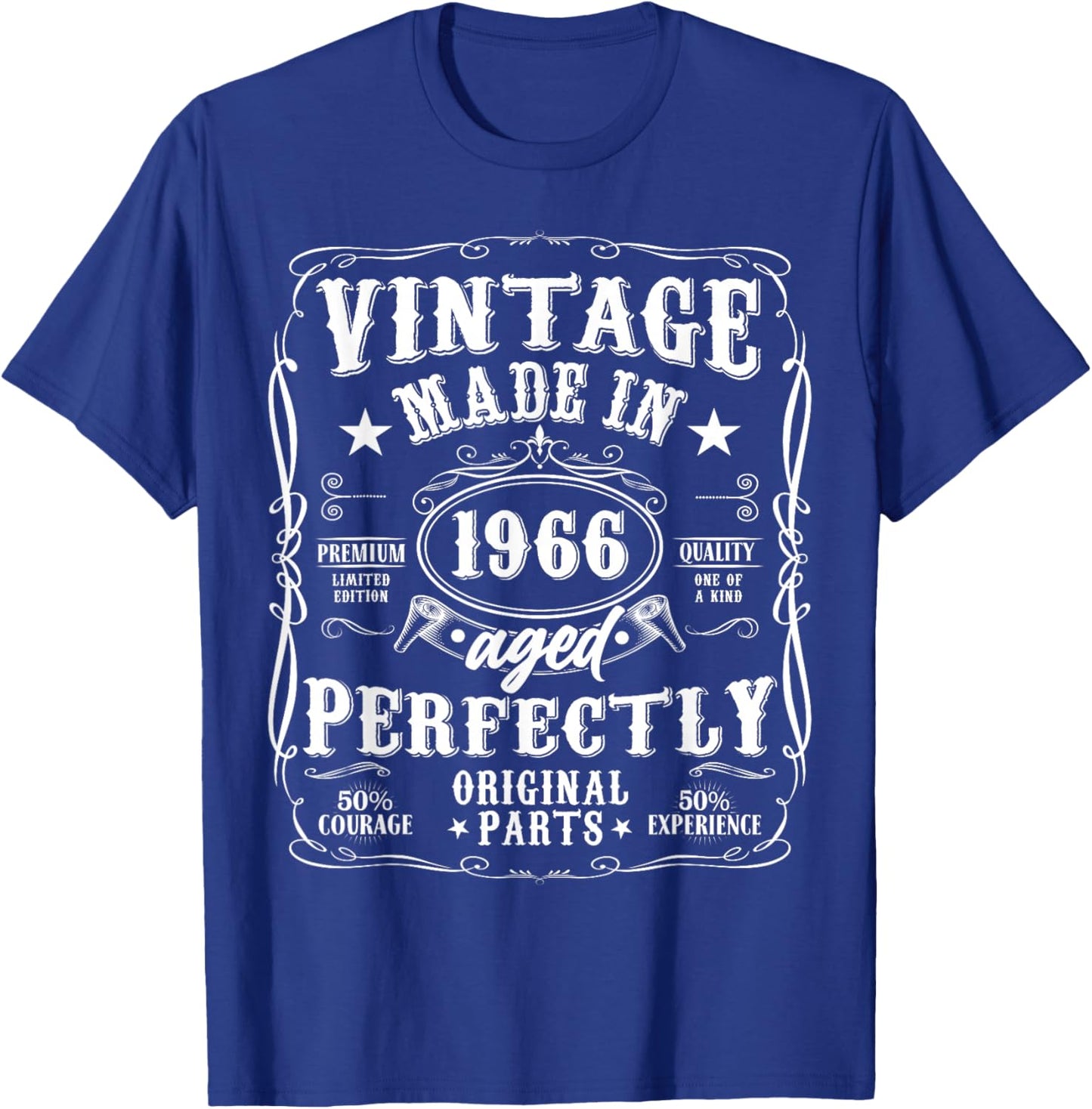 60th Birthday Man Woman 60 Years 1966 Decorative Gift Funny T-Shirt - T-Shirt | Royal