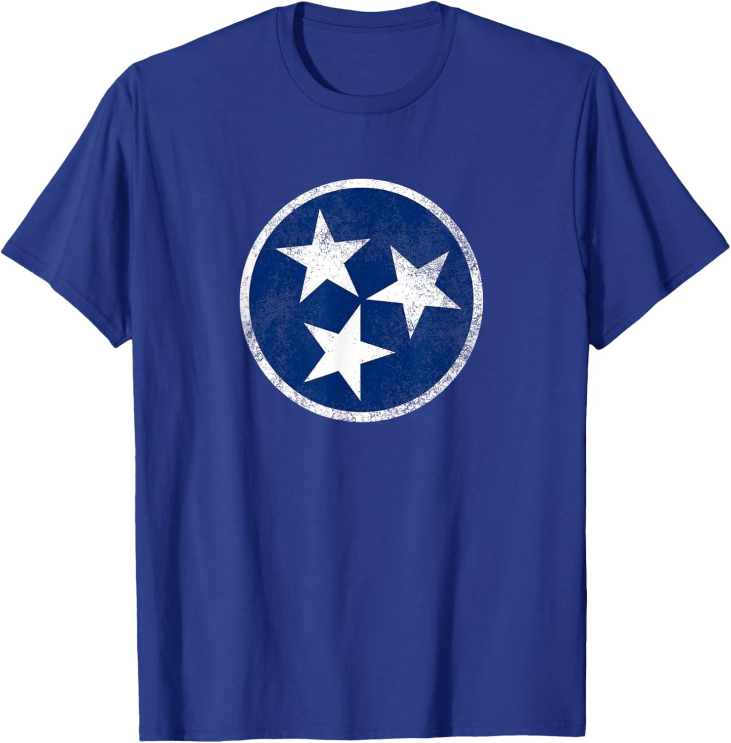 Tennessee Flag Tristar Logo Retro Vintage Distressed T-Shirt - T-Shirt | Royal
