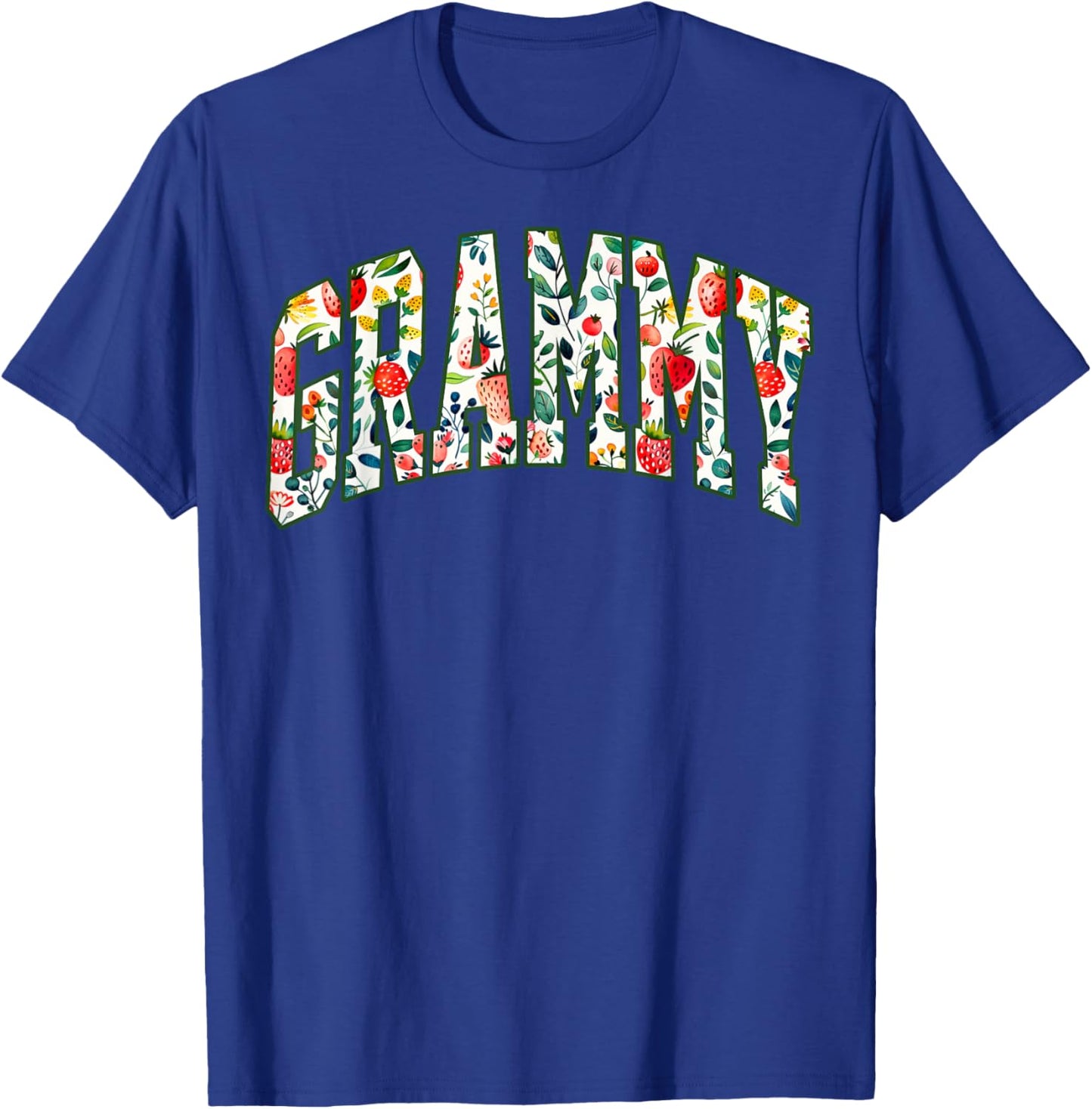 Floral Strawberry Grammy Christmas Grandma To Be Mothers Day T-Shirt - T-Shirt | Royal