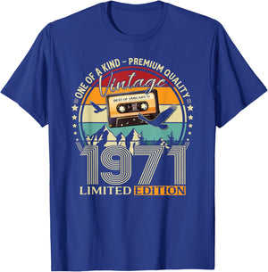 55 Ans Anniversaire Homme Femme Janvier 1971 Cassette T-Shirt - T-Shirt | Royal
