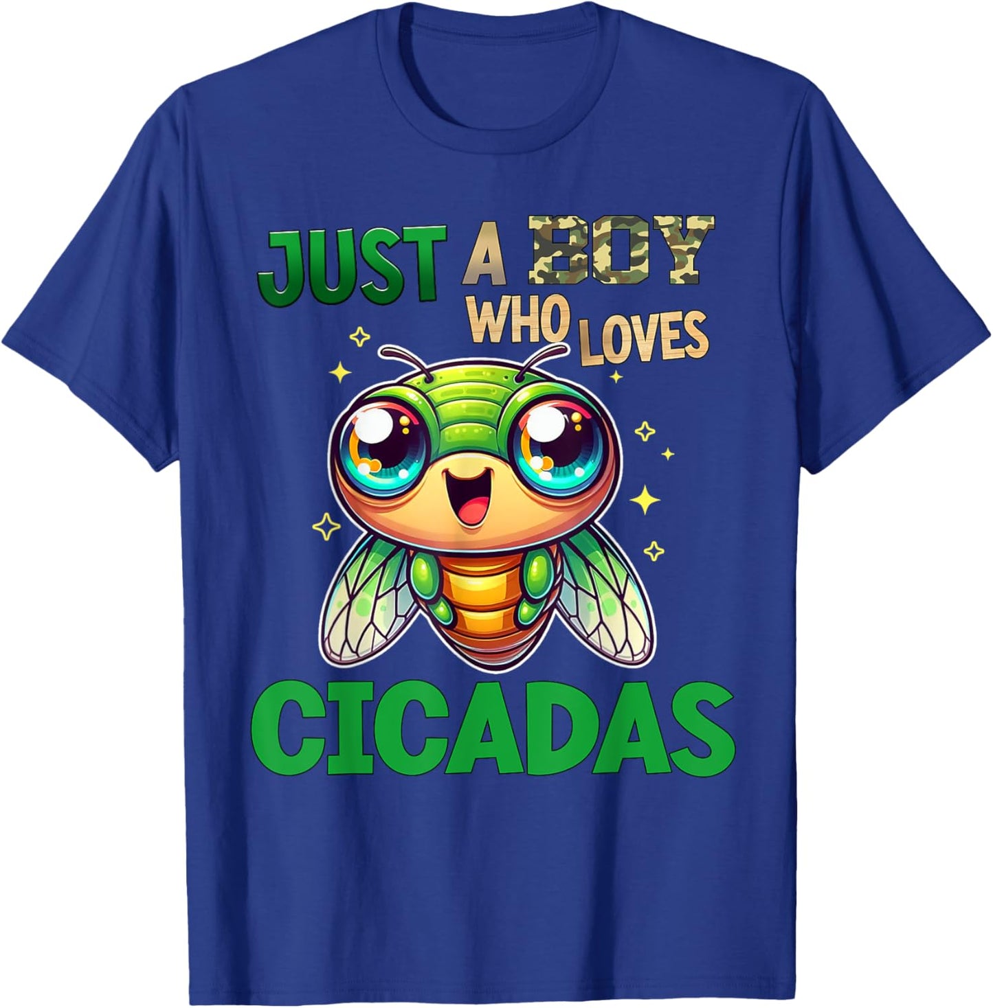Funny Cicada Insect Just a Boy Who Loves Cicadas T-Shirt - T-Shirt | Royal