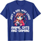 Just A Girl Who Loves Anime Cats And Gaming. Anime Cats T-Shirt - T-Shirt | Royal