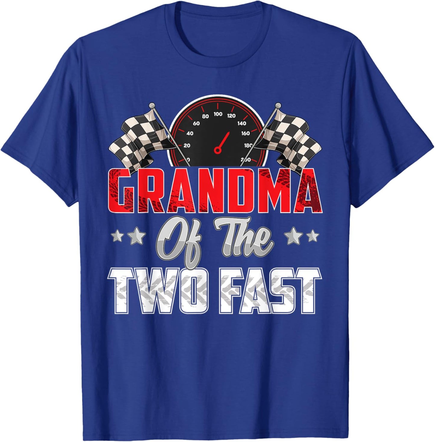 2 year old racing car two fast birthday 2nd Family Grandma T-Shirt - T-Shirt | Royal