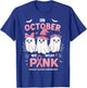 in October We Wear Pink Ghost Halloween Women Breast Cancer T-Shirt - T-Shirt | Royal