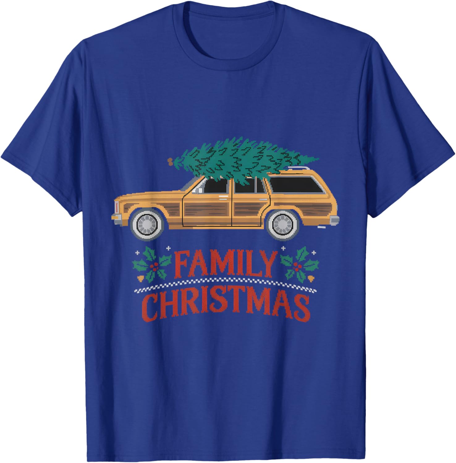 Ugly Christmas Outfit PJ Party Christmas Tree Car Movie T-Shirt - T-Shirt | Royal