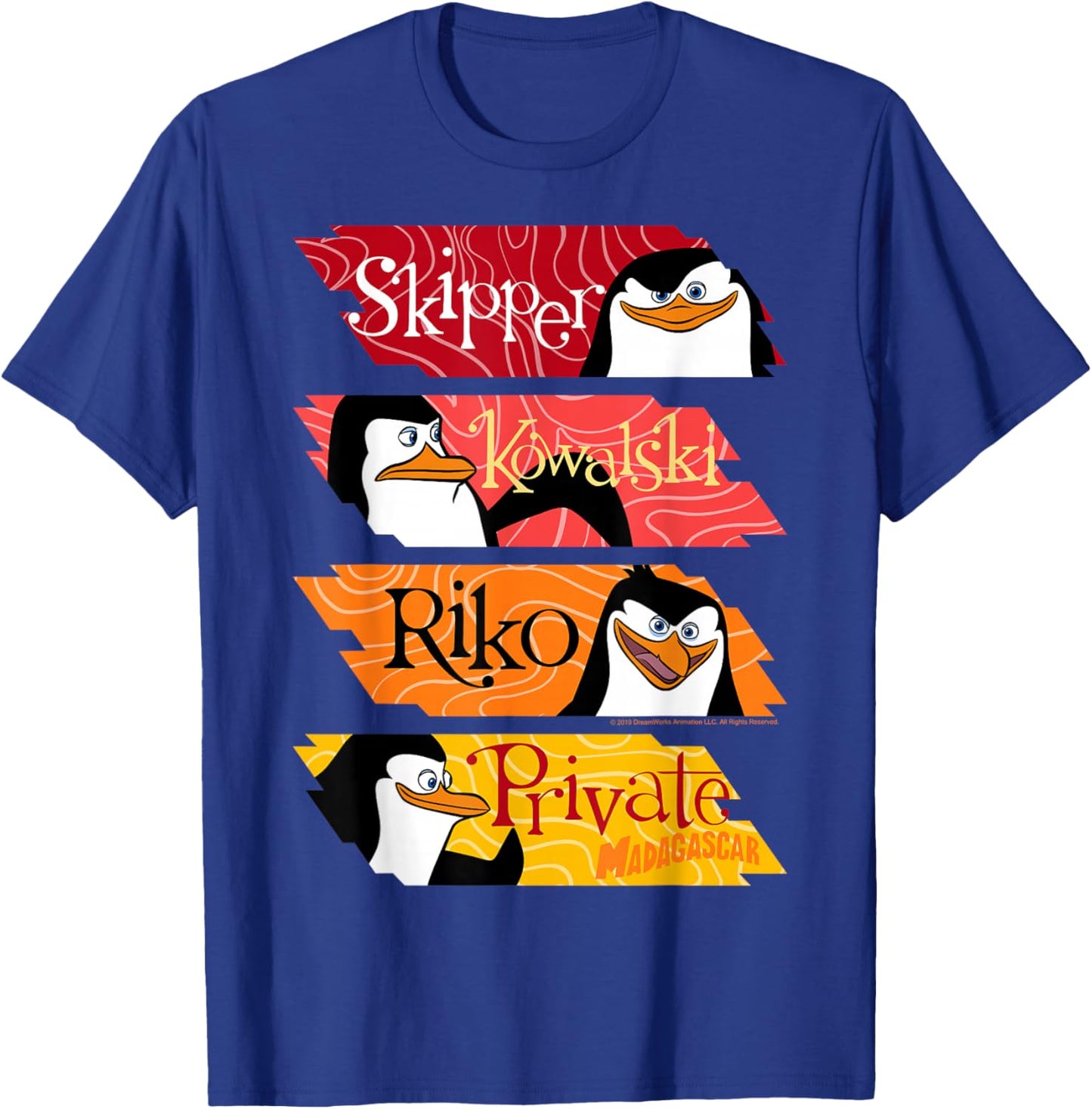 Madagaskar Pinguins Name Panels Poster T-Shirt - T-Shirt | Royal