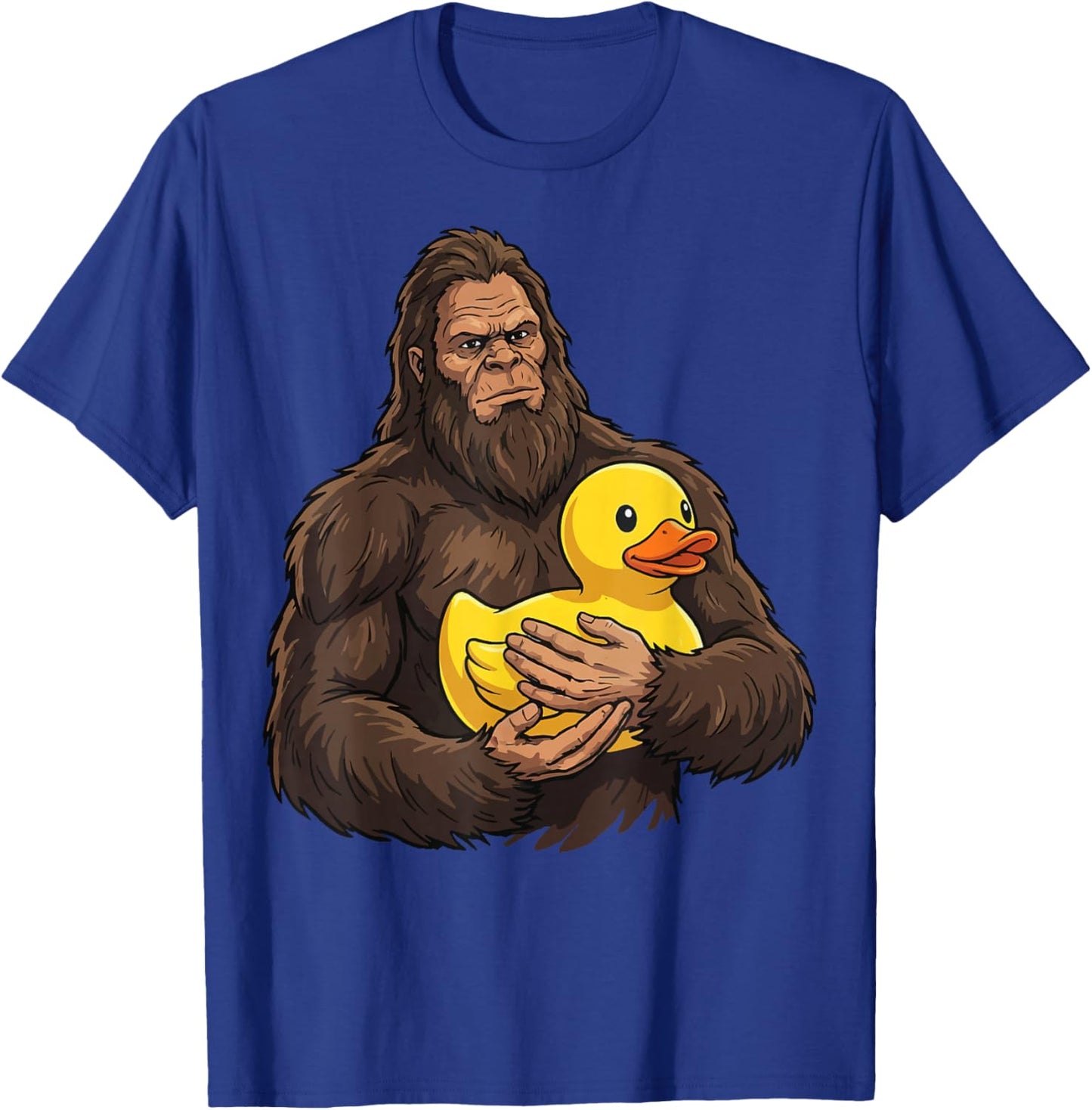 Bigfoot Holding Rubber Duck T-Shirt - T-Shirt | Royal