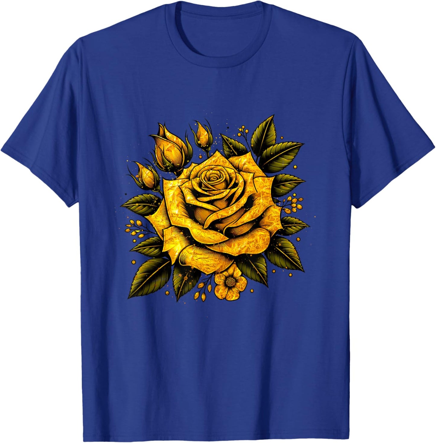 Yellow Rose Flower in Full Bloom Gardener Botanist Flowers T-Shirt - T-Shirt | Royal