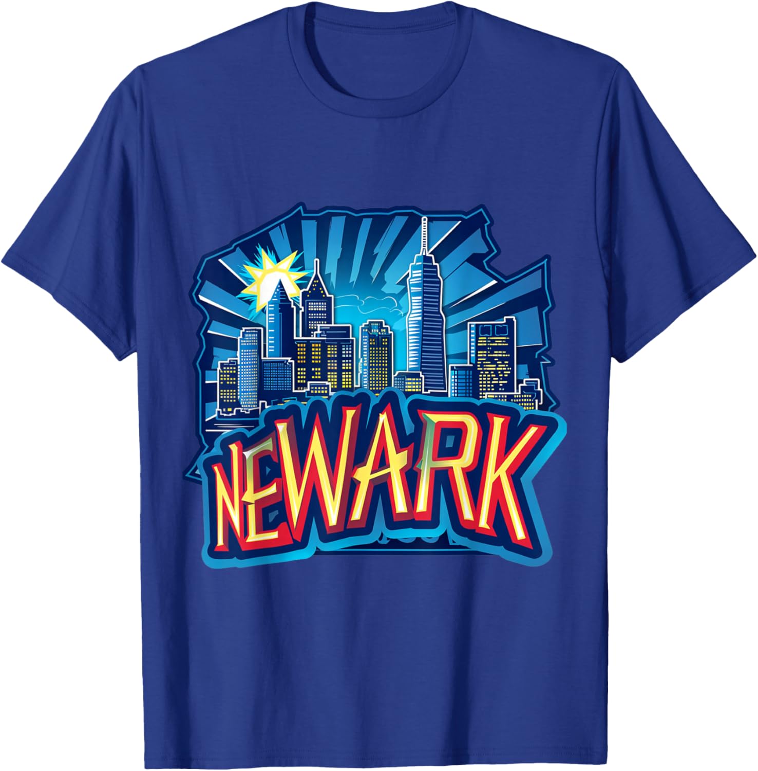 Newark New Jersey NJ Downtown Skyline City Pride Urban Vibes T-Shirt - T-Shirt | Royal