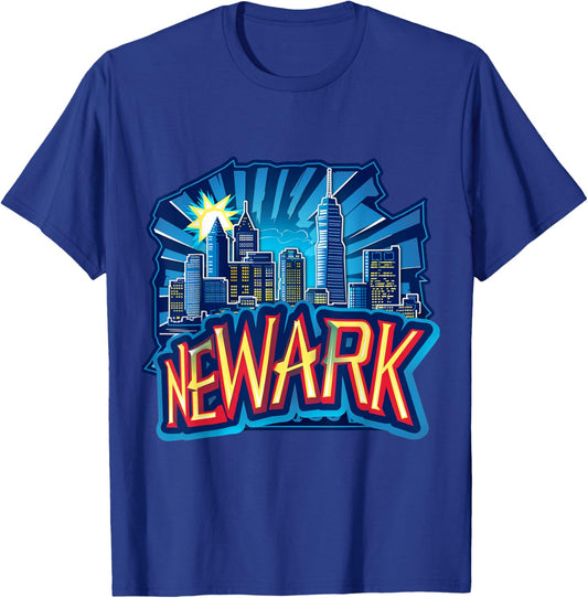 Newark New Jersey NJ Downtown Skyline City Pride Urban Vibes T-Shirt - T-Shirt | Royal