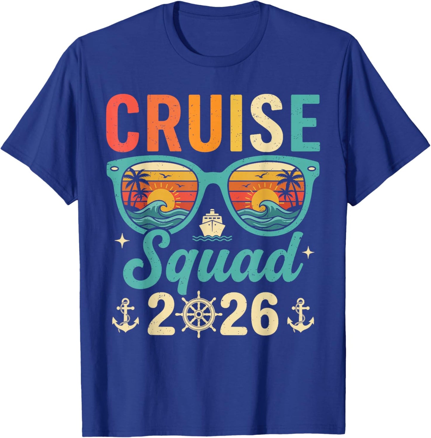Retro Cruise Squad 2026 Family Matching Cruise T-Shirt - T-Shirt | Royal