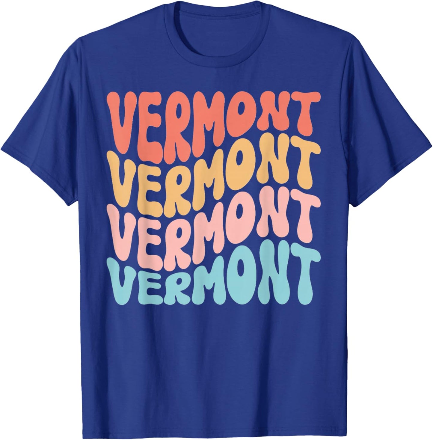 Funny Cute Retro Graphic Men Women & Kids Vermont T-Shirt - T-Shirt | Royal