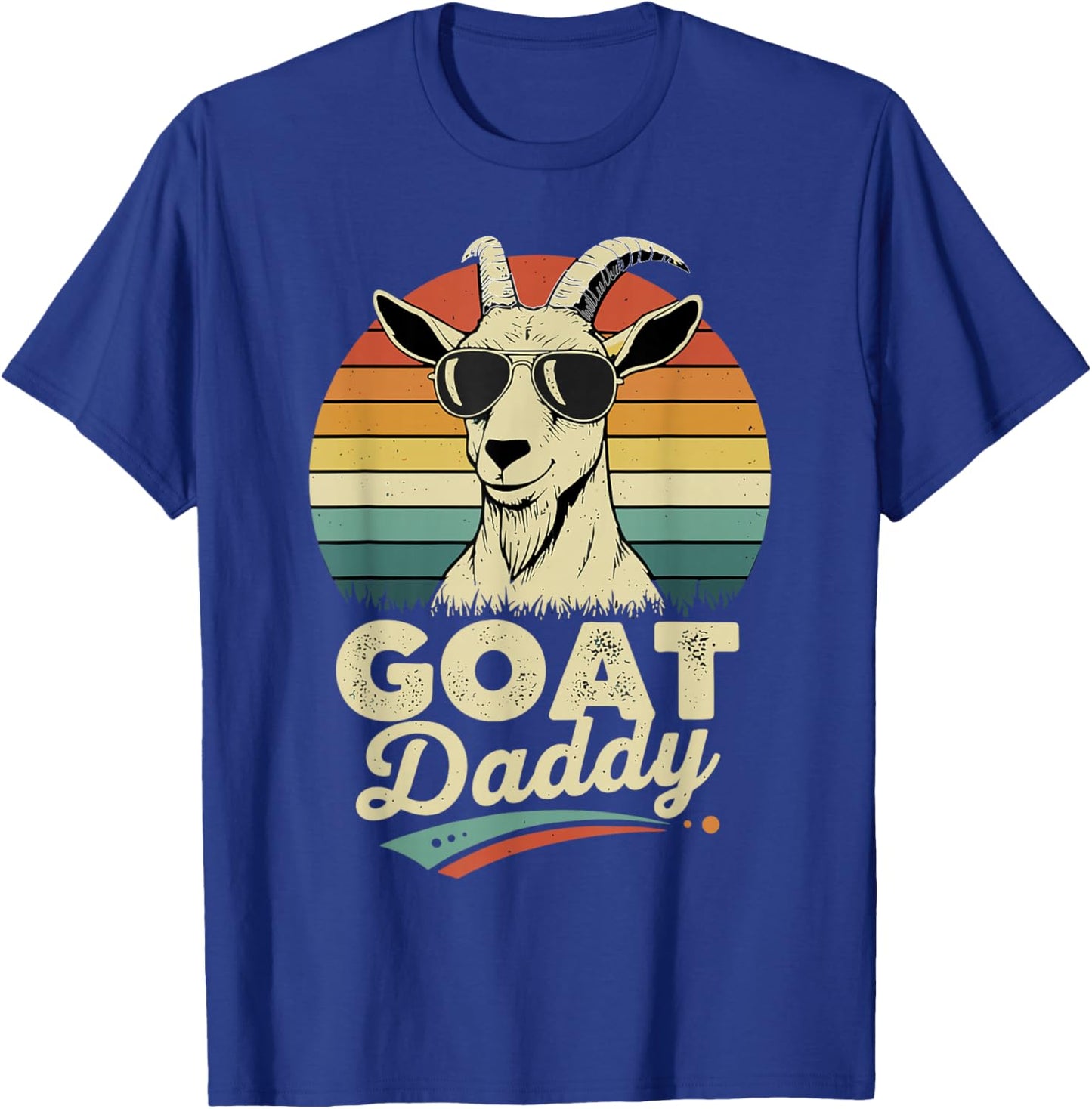 Goat Daddy Shirt Vintage Retro Goat Lover Men T-Shirt - T-Shirt | Royal