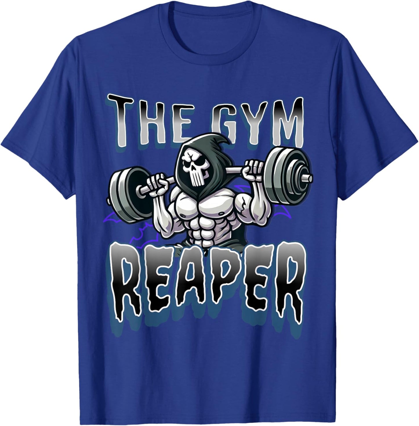 Grim Reaper Workout Gym Halloween : Gym Reaper Design, Black, -Adults, Short Sleeve, , Size Small T-Shirt - T-Shirt | Royal