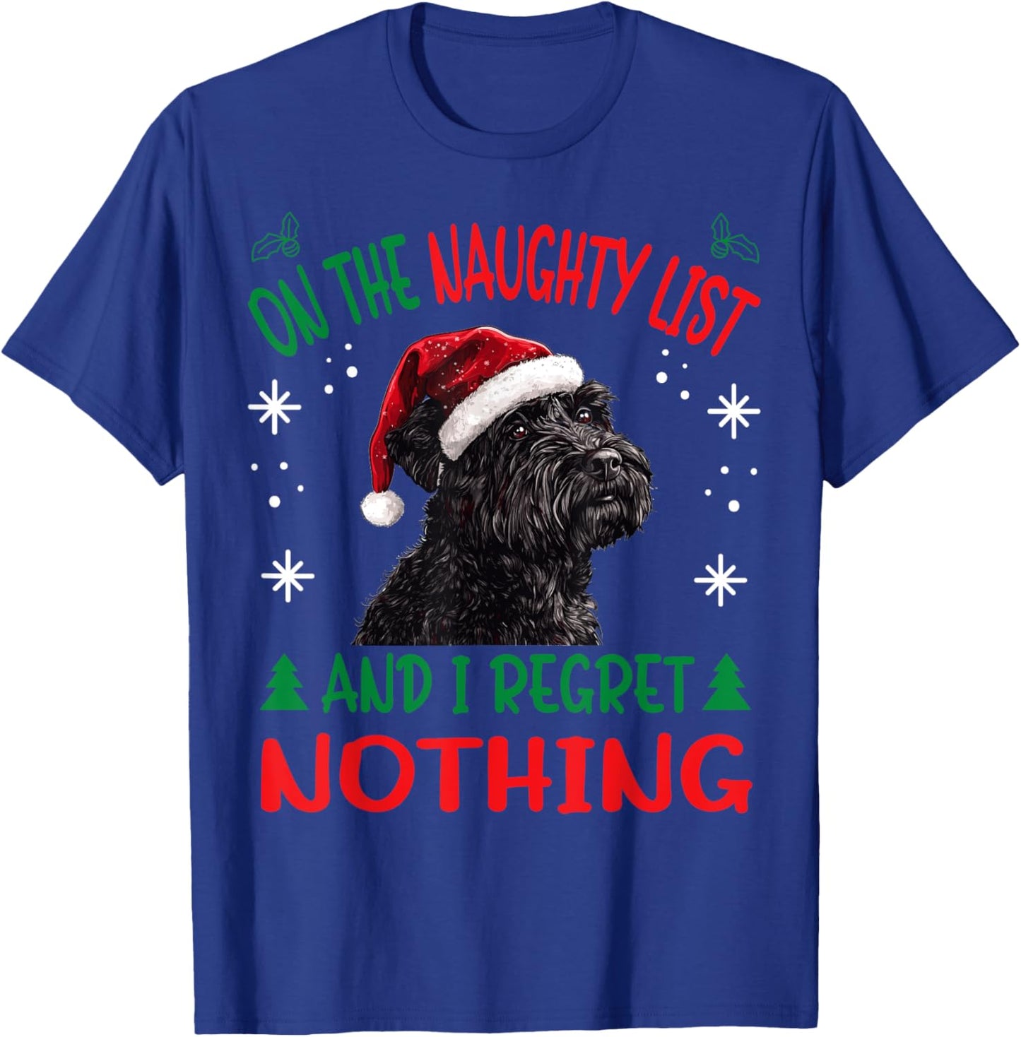 Cute Bouvier Des Flandres Dog Christmas On The Naughty List T-Shirt - T-Shirt | Royal