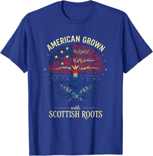 American Grown - Scottish Roots Pride Heritage T-Shirt - T-Shirt | Royal