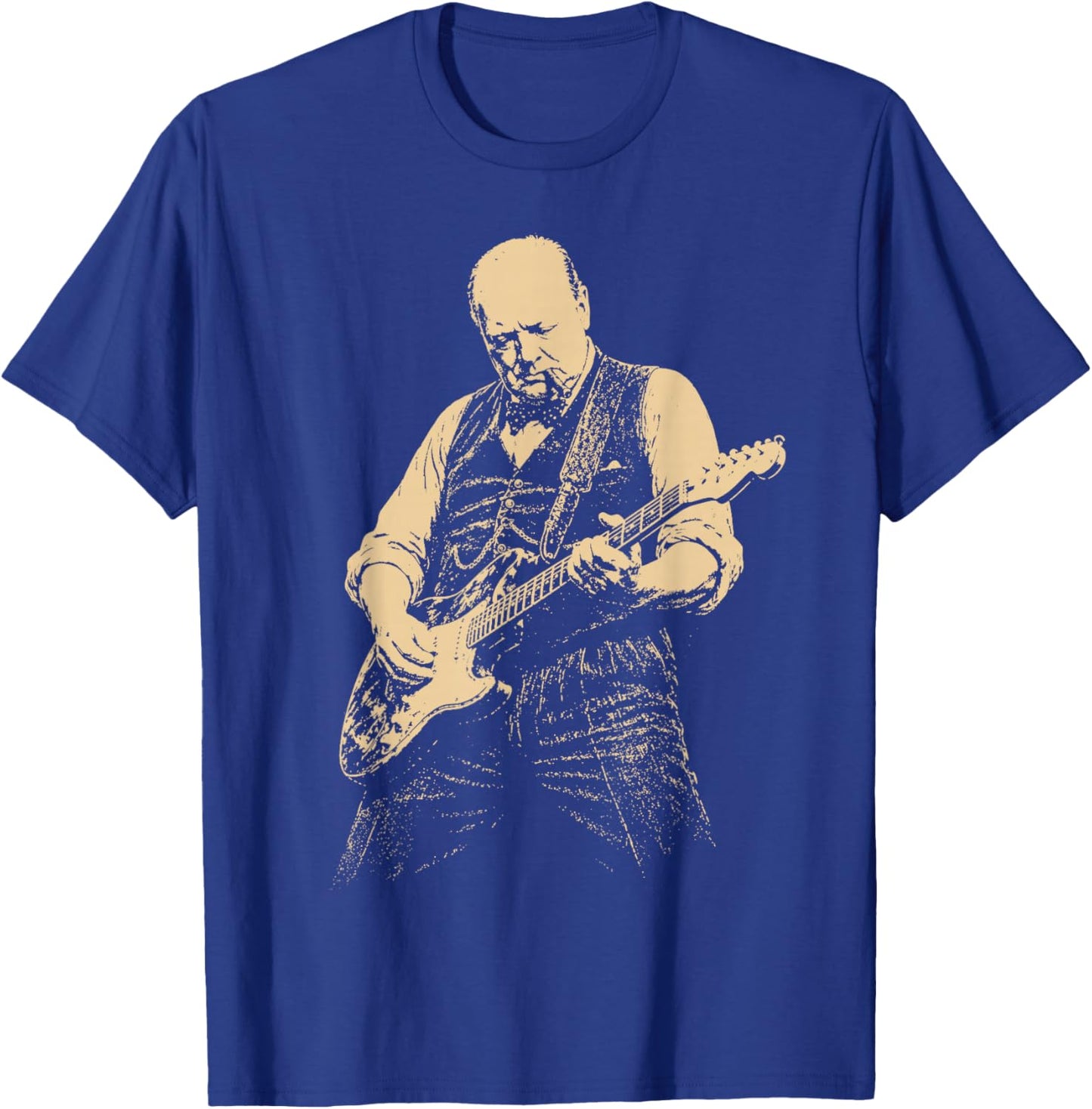 Winston Churchill Guitare Vintage T-Shirt - T-Shirt | Royal