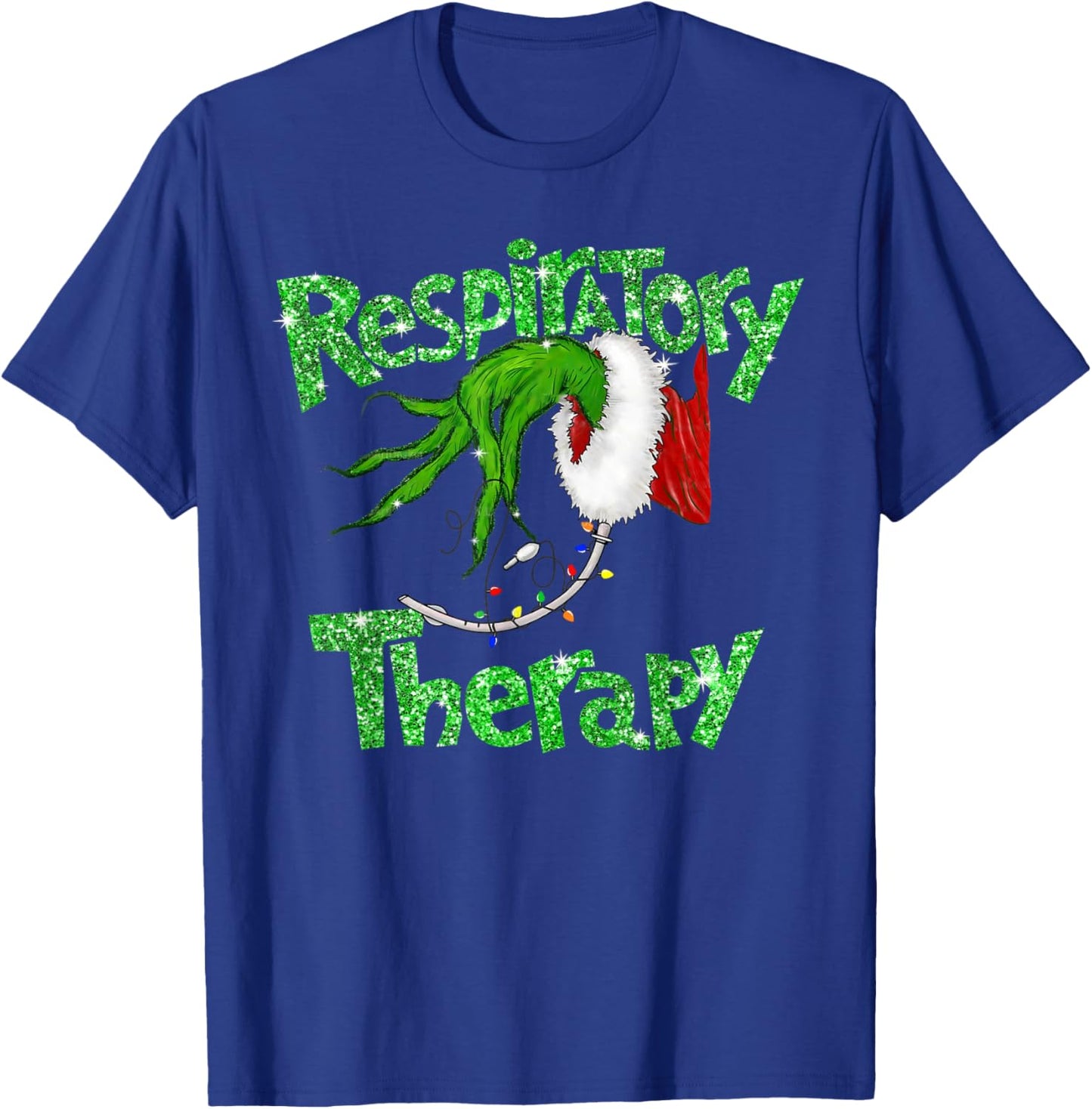 Respiratory Therapy Christmas Pulmonologist Nurse Pajamas T-Shirt - T-Shirt | Royal