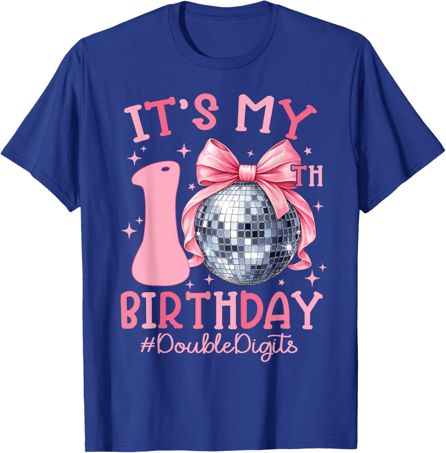Cute It's My 10th Birthday Girl Coquette Bow Double Digits T-Shirt - T-Shirt | Royal