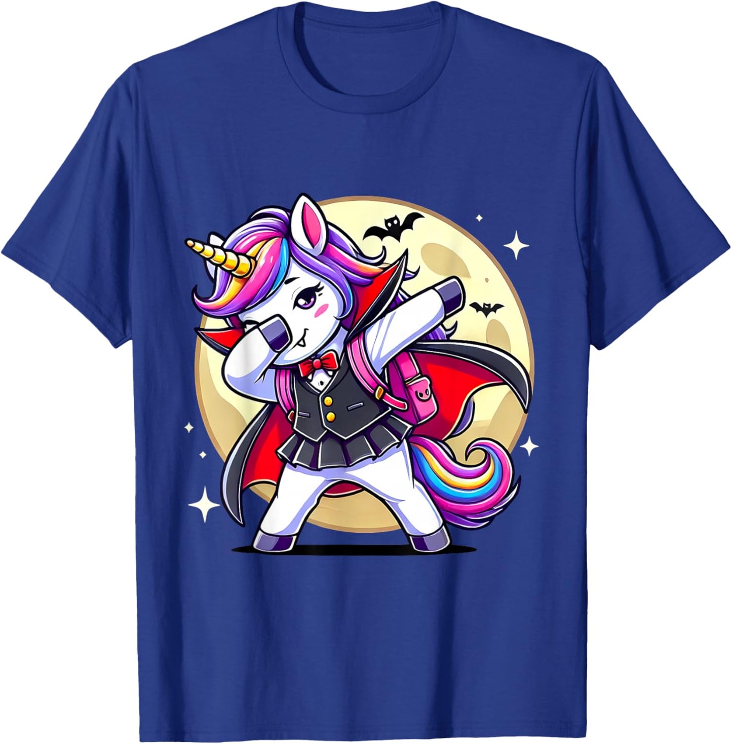 Funny Unicorn Dabbing Costumes Dab Spooky Halloween Vampire T-Shirt - T-Shirt | Royal