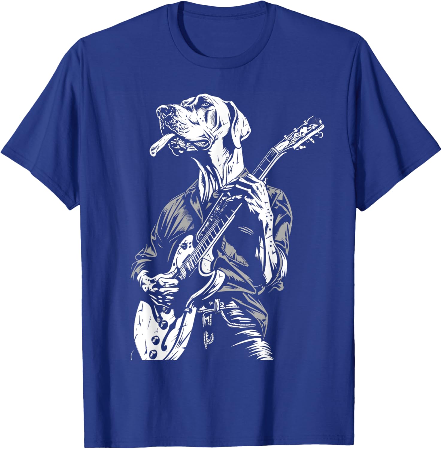 Funny Great Dane Dog Playing Electric Guitar Rock Dog Dad Men Women Kids T-Shirt - T-Shirt | Royal