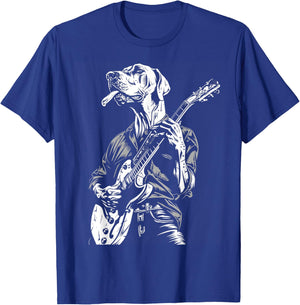 Funny Great Dane Dog Playing Electric Guitar Rock Dog Dad Men Women Kids T-Shirt - T-Shirt | Royal