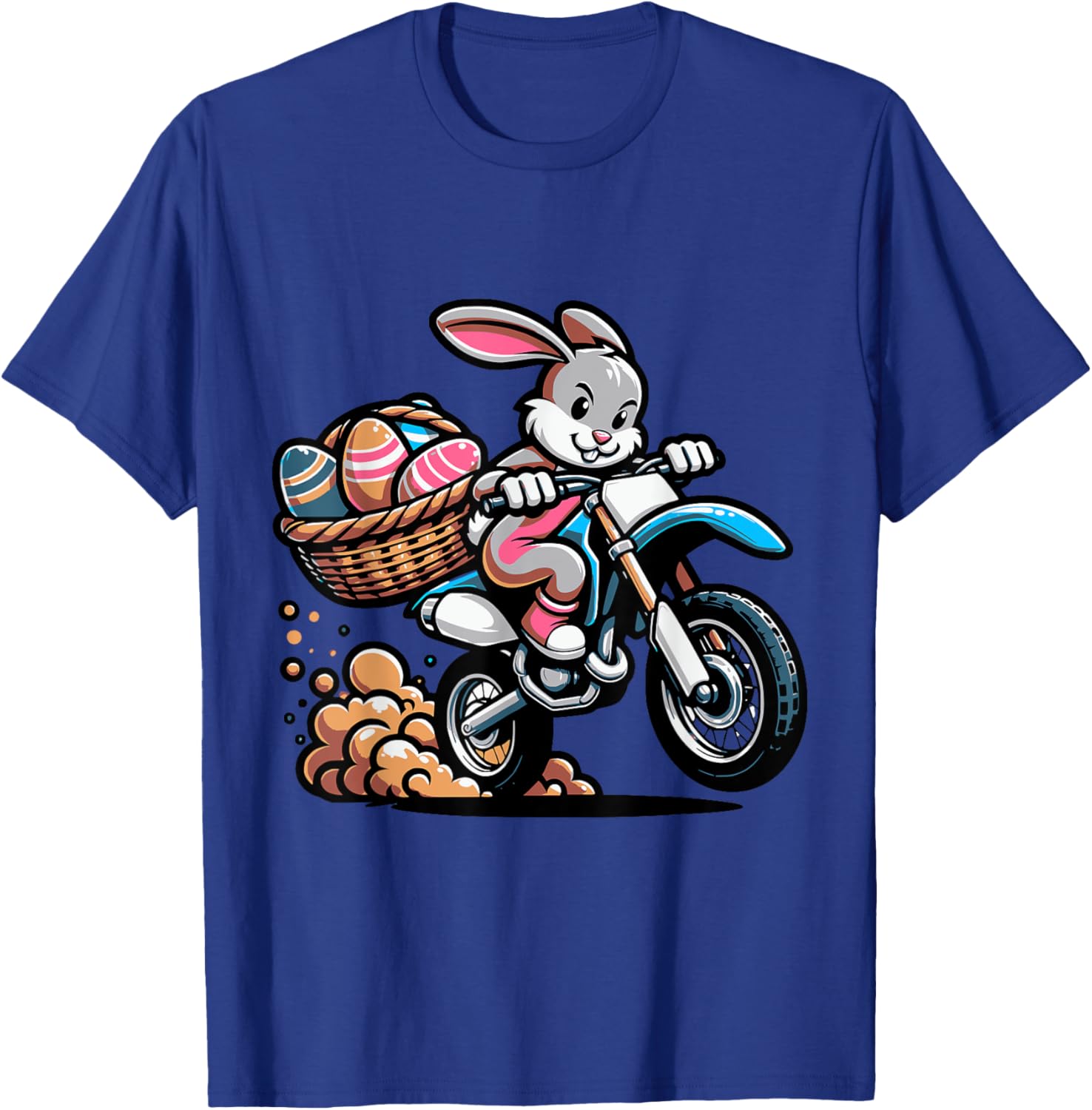 Cool Easter Bunny Motorcycle Happy Easter Day, Di Bike Rider T-Shirt - T-Shirt | Royal