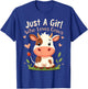 Just A Girl Who Loves Cows Cute Cow Art T-Shirt - T-Shirt | Royal