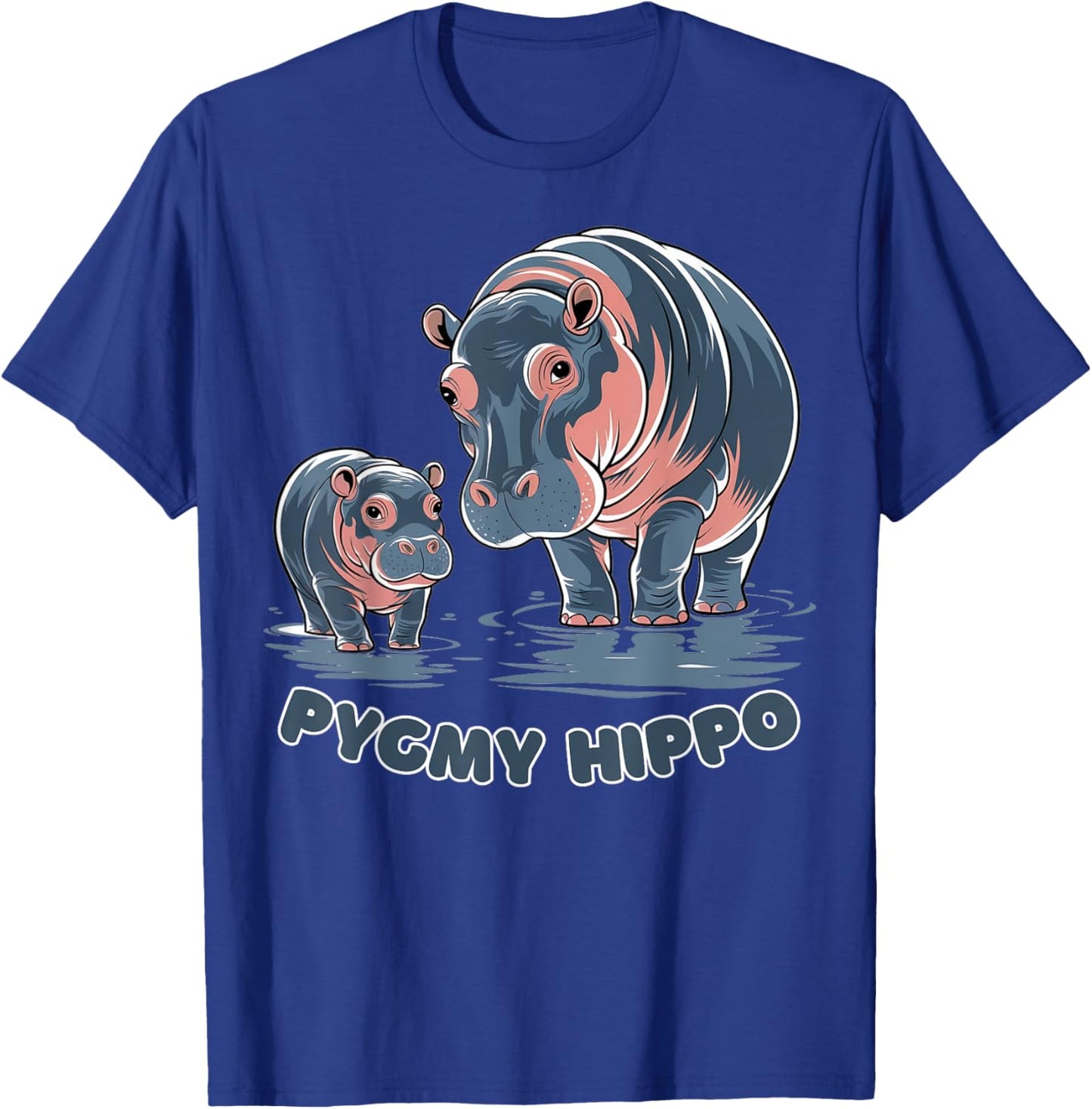 Cute Baby Pygmy Hippo Moo Deng Funny Zoo For Family Kids T-Shirt - T-Shirt | Royal