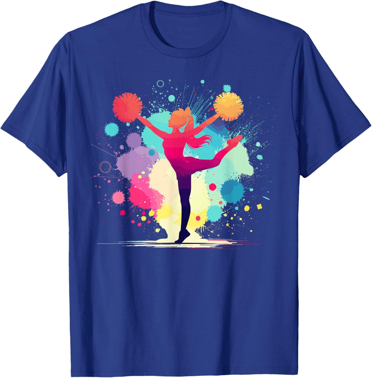 Cheerleader and Cheerleader Graphic for Girls T-Shirt - T-Shirt | Royal
