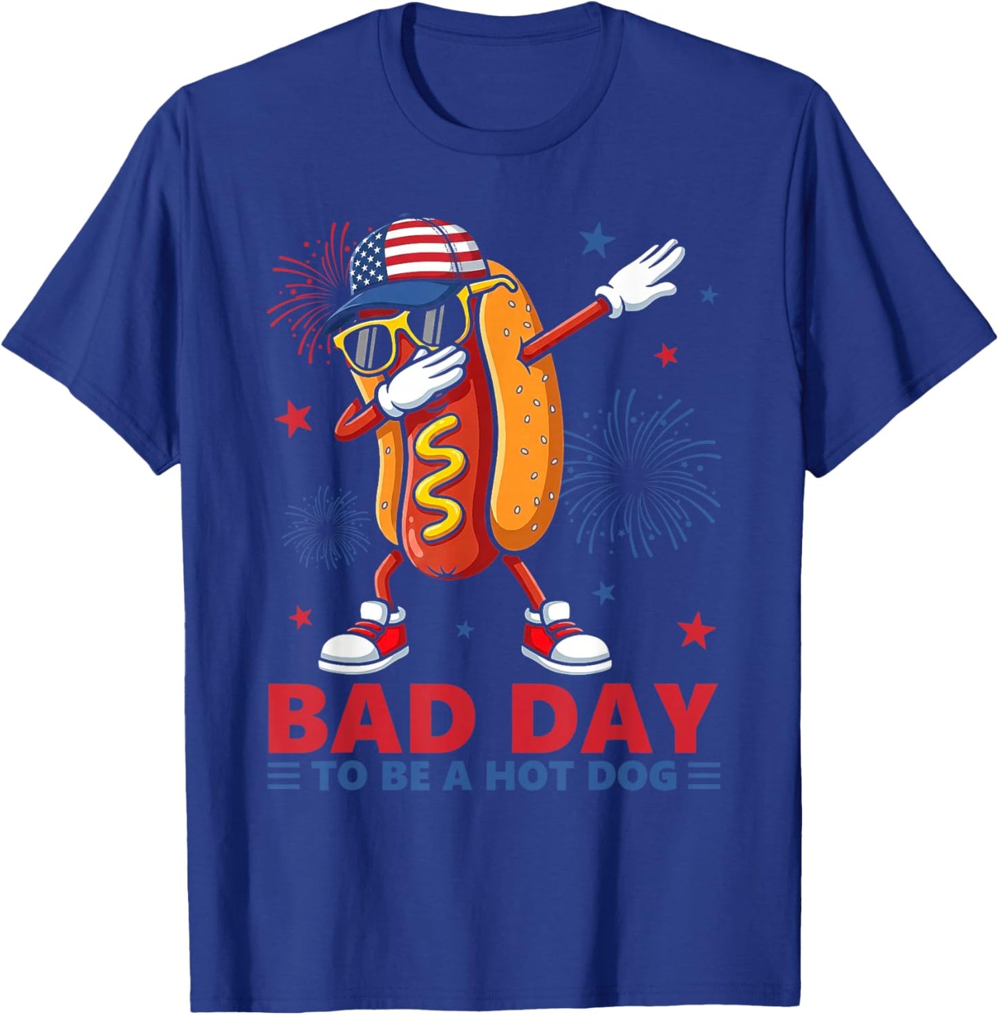 Bad Day to Be A Hotdog Funny Independence Day 4th of July T-Shirt - T-Shirt | Royal