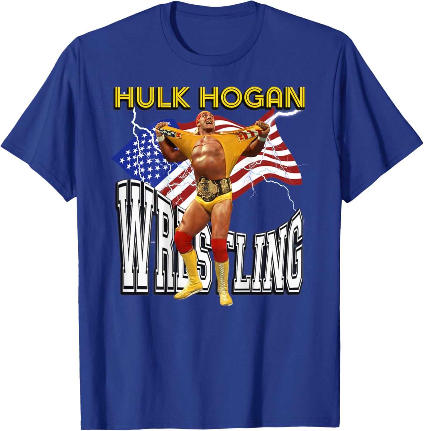 Hulk Hogan_007_Back Printed T-Shirt - T-Shirt | Royal