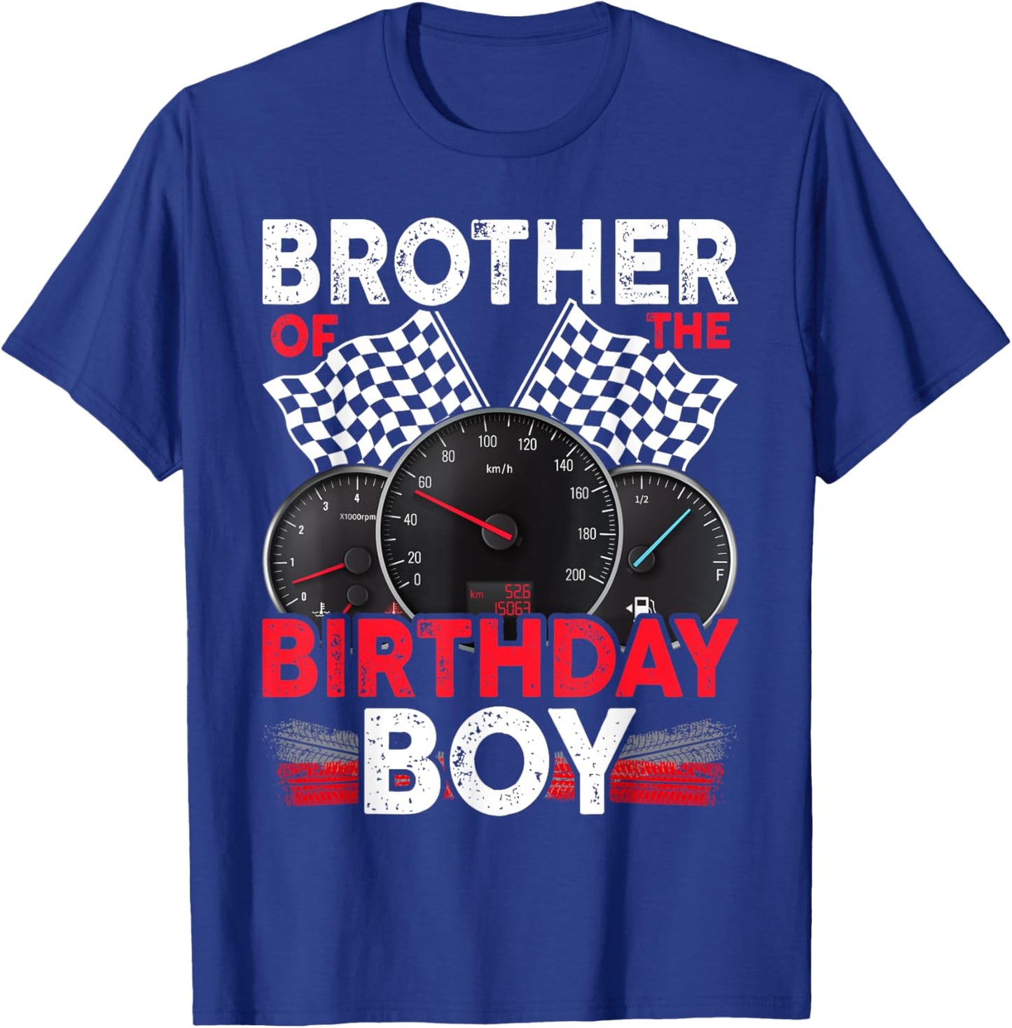 Race Car Brother Of The Birthday Boy Racing Family Pit Crew T-Shirt - T-Shirt | Royal
