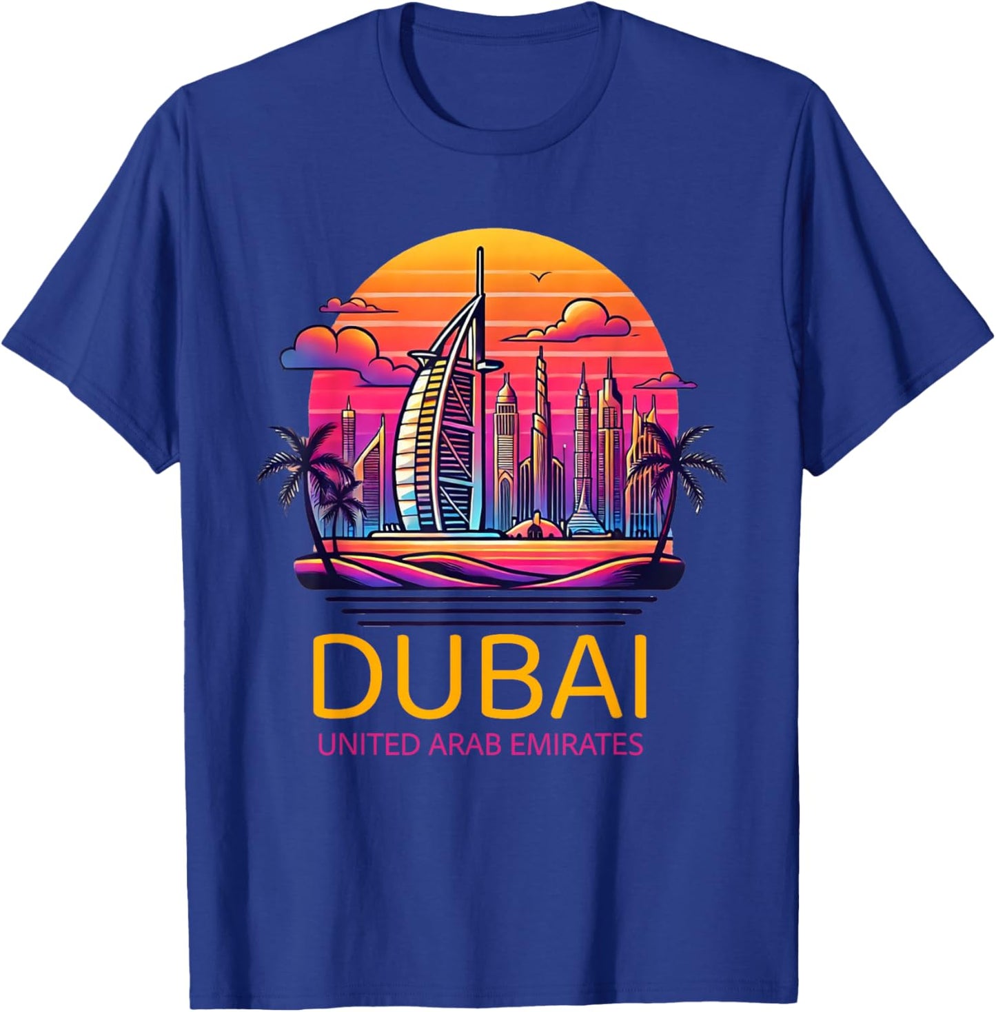 Dubai Souvenir Skyline UAE United Arab Emirate Reminder T-Shirt - T-Shirt | Royal